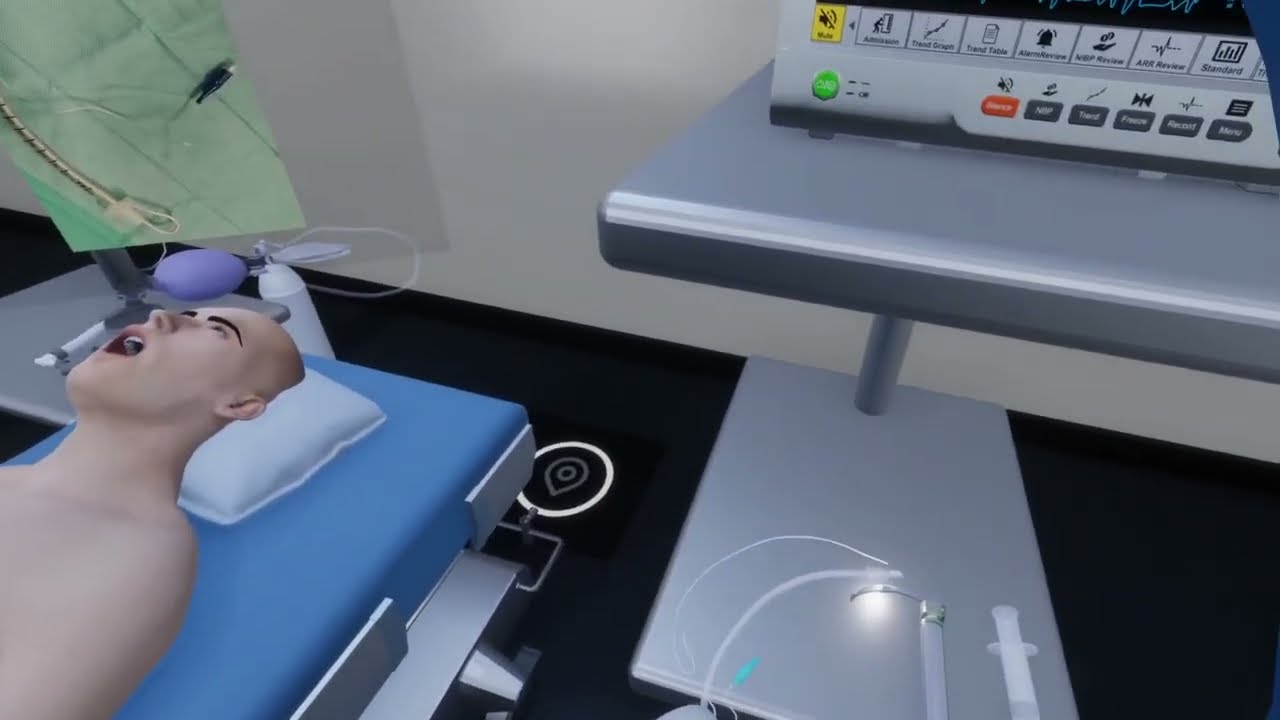VR clinical intubation training simulation